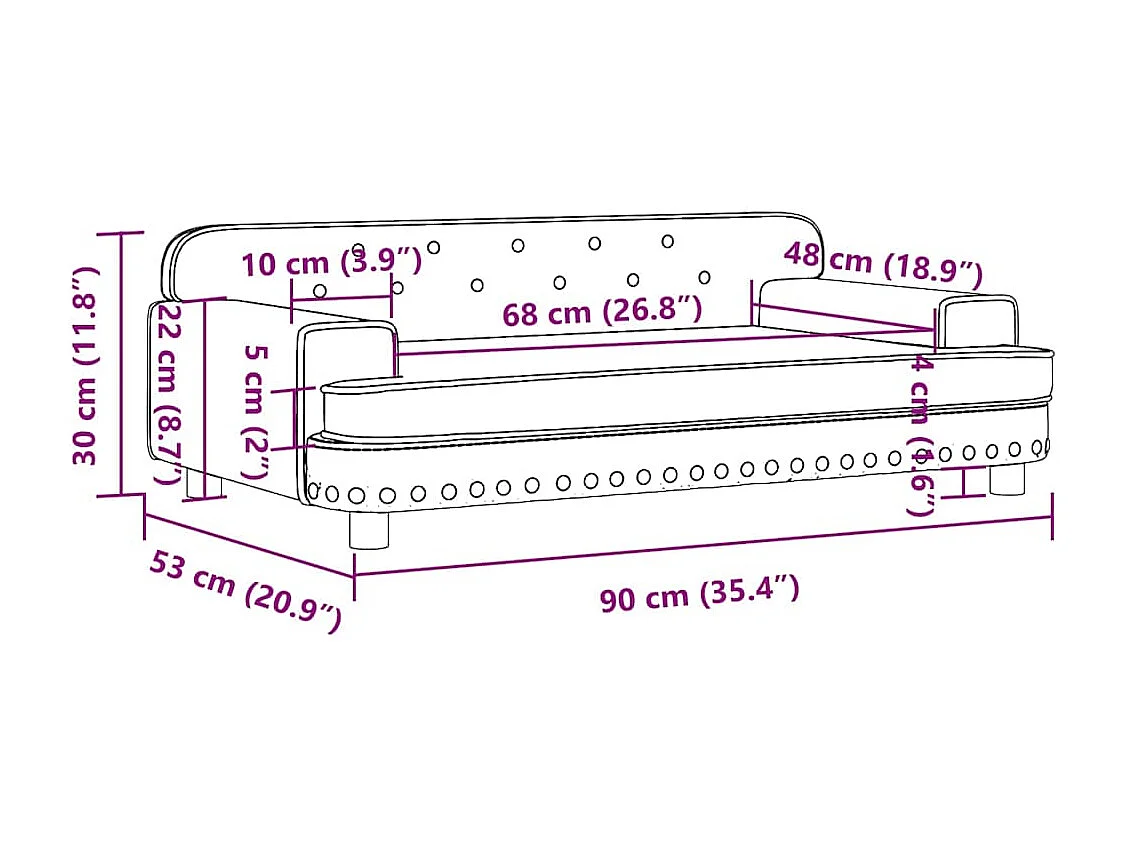 Canapé pour enfants noir 90x53x30 cm similicuir