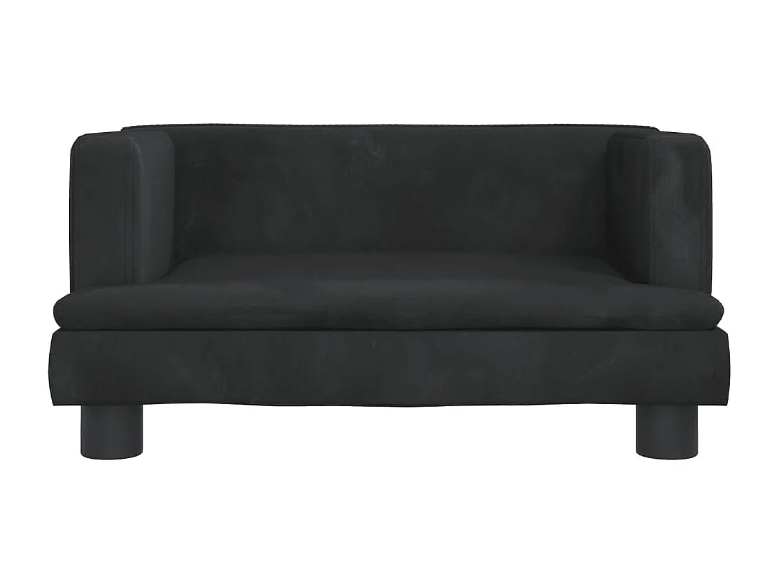 Canapé pour enfants noir 60x40x30 cm velours