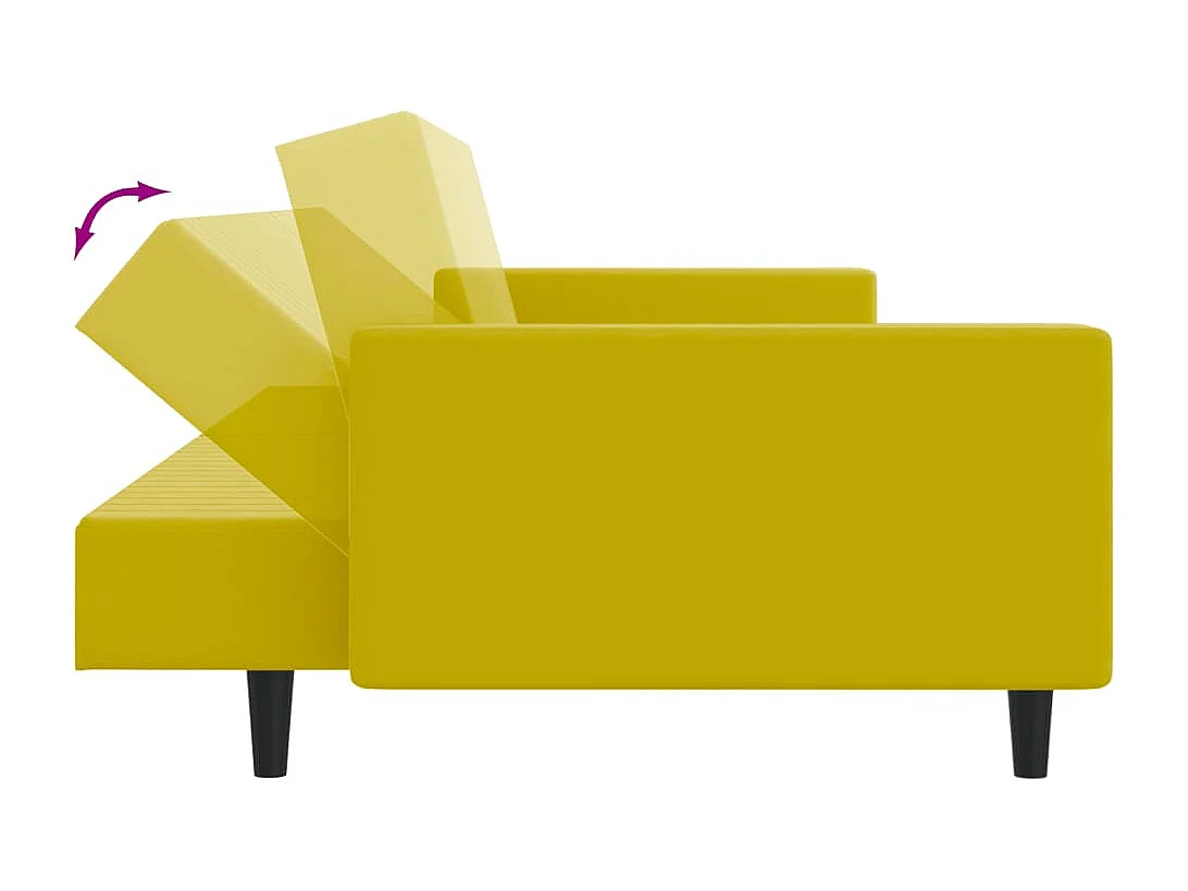 Ensemble de canapés 2 pcs jaune velours