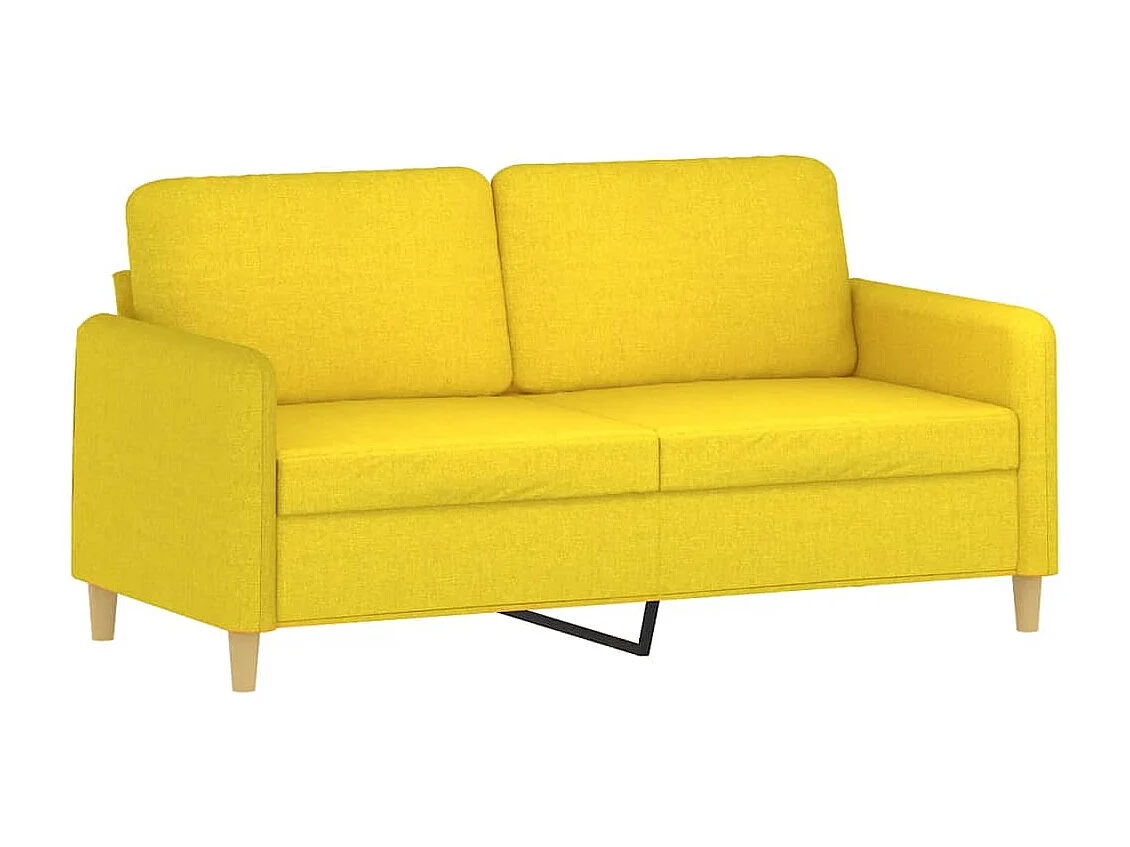 Ensemble de canapés 3 pcs avec coussins jaune clair tissu