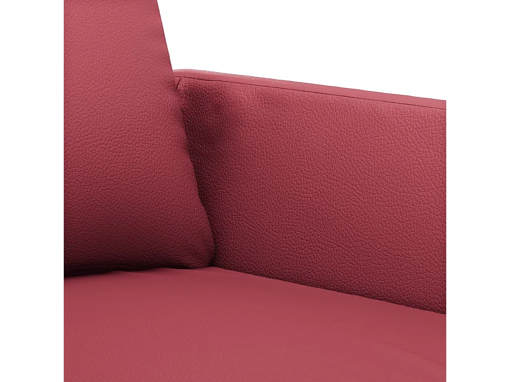 Canapé à 3 places Rouge bordeaux 180 cm Similicuir