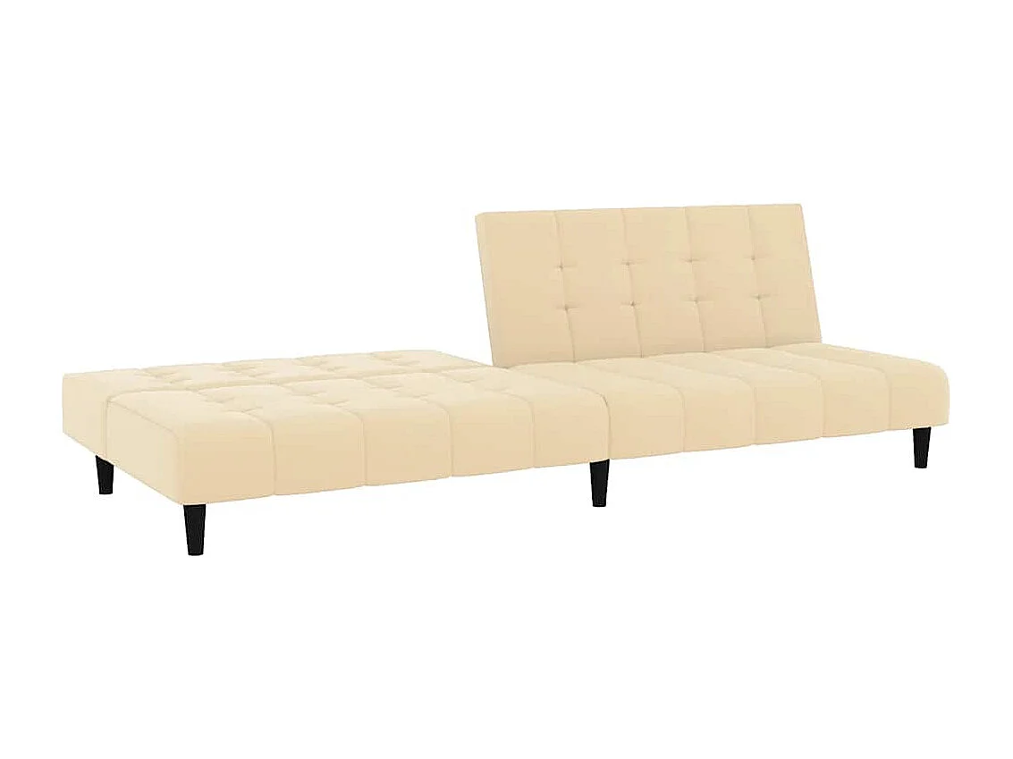 Canapé-lit à 2 places crème velours