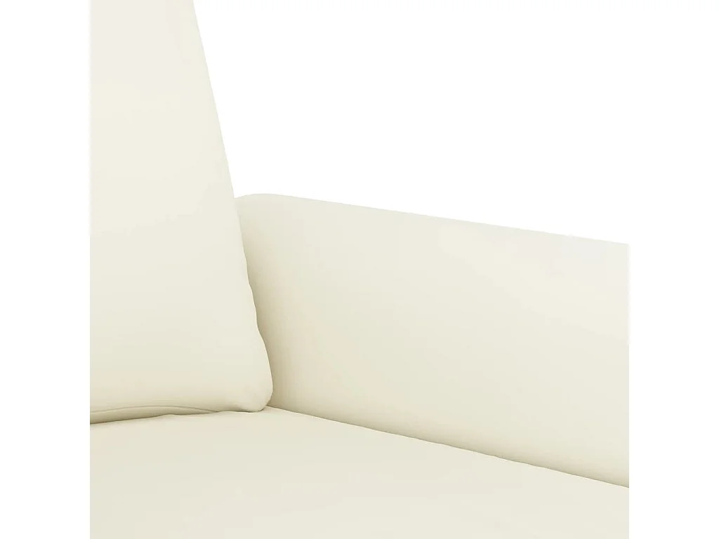 Conjunto de sofá de 3 peças com almofadas de veludo creme