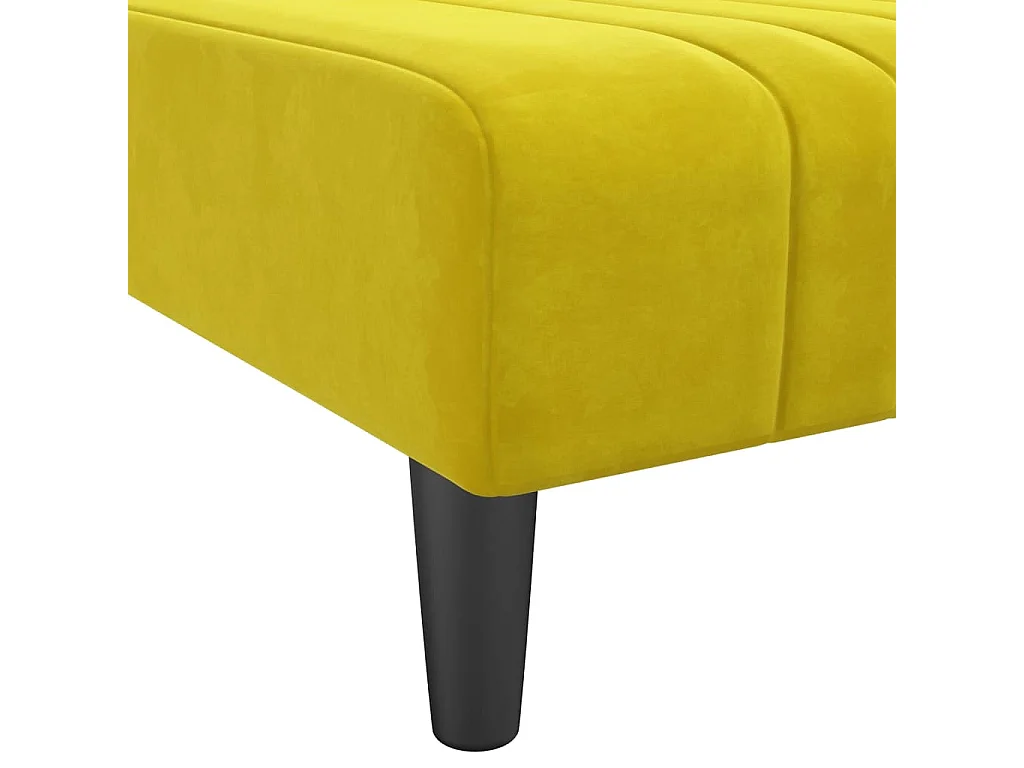 Gelbes L-förmiges Schlafsofa 260x140x70 cm Samt