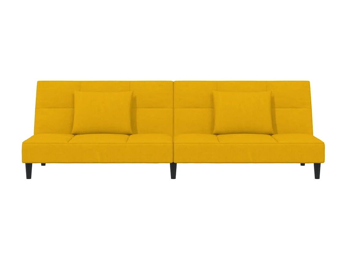 Sofá cama de 2 plazas con dos almohadas Terciopelo Amarillo