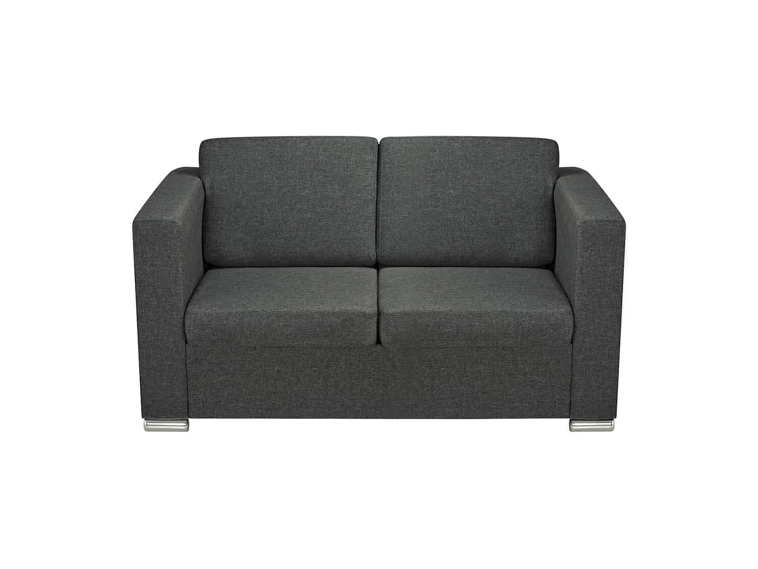 Conjunto de sofá de tres piezas de tela gris oscuro