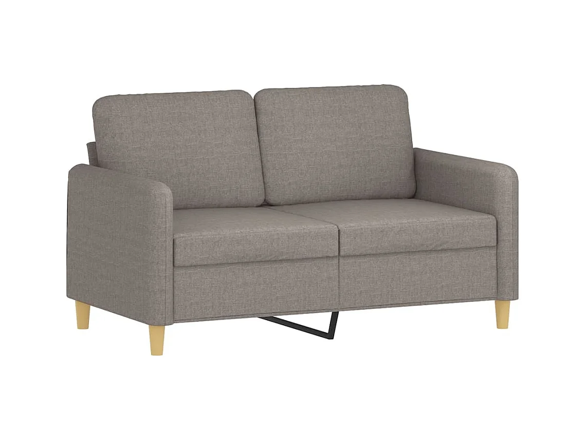 2-teiliges Sofaset mit taupefarbenen Stoffkissen