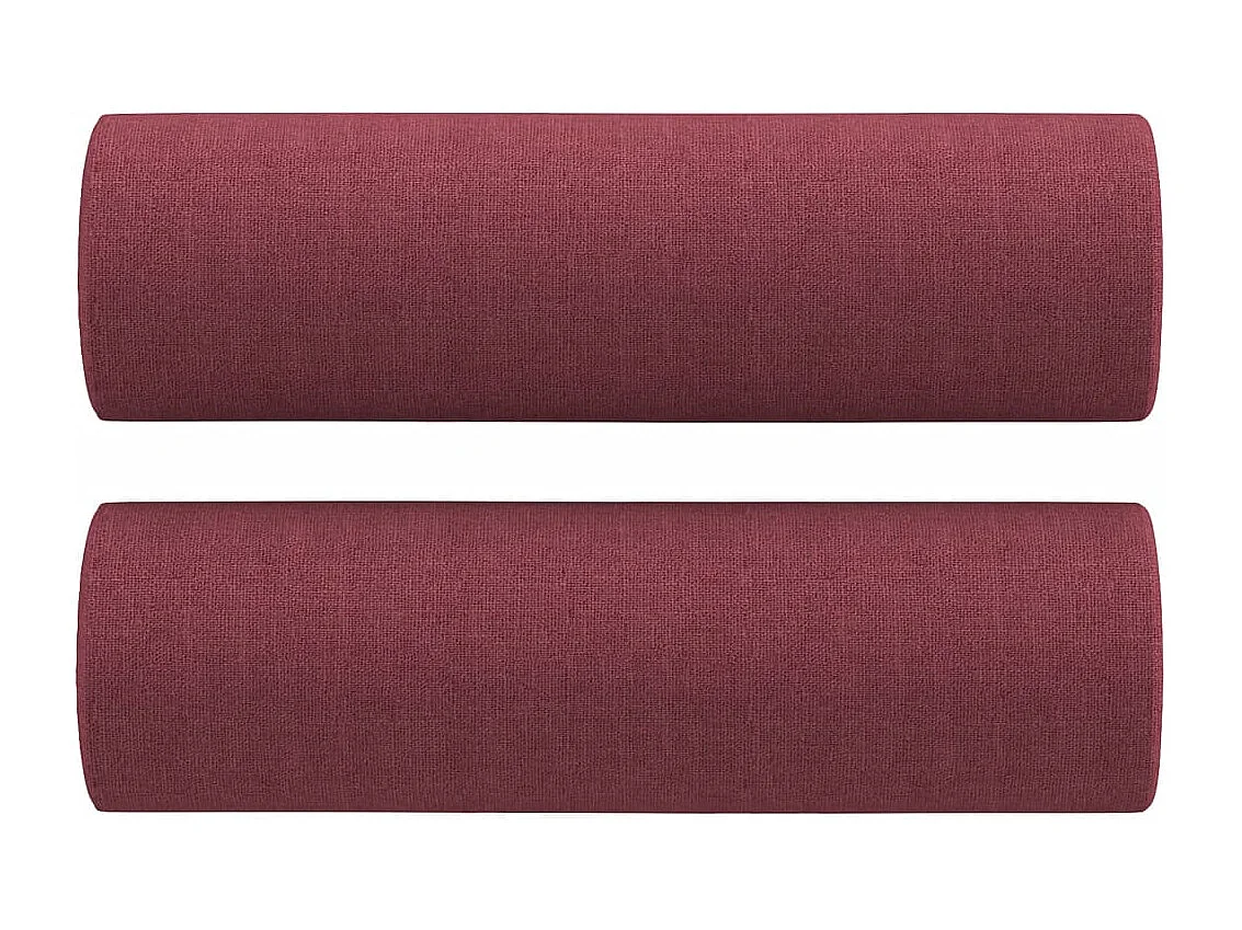 Ensemble de canapés 3 pcs avec coussins rouge bordeaux tissu