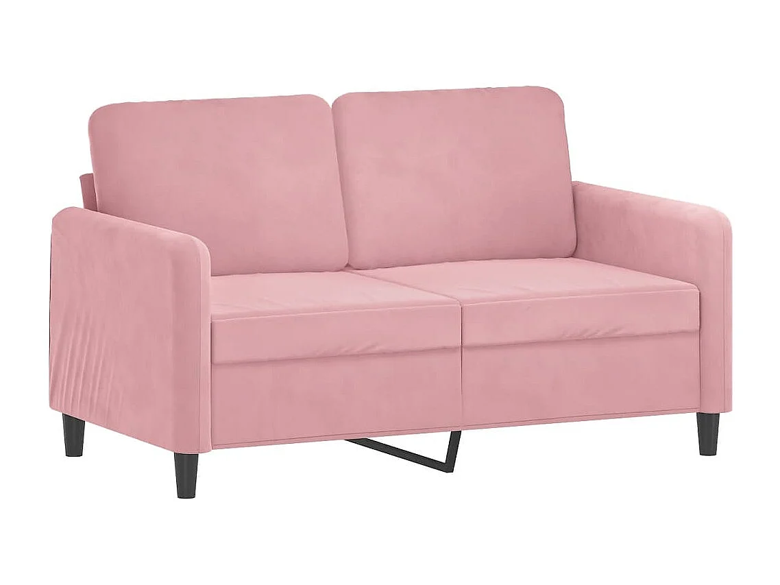 2-Sitzer-Sofa mit dekorativen Kissen rosa 120 cm Samt