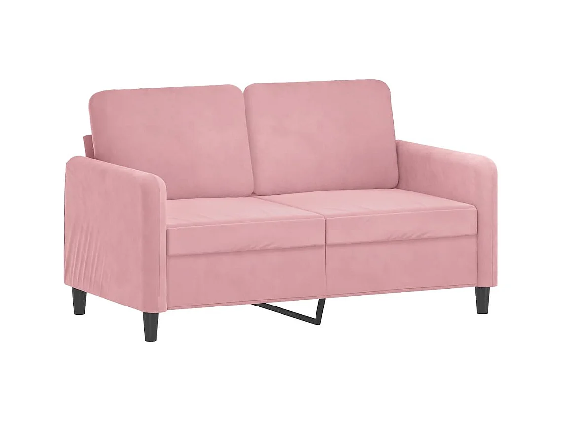 Canapé 2 places avec oreillers décoratifs rose 120 cm velours