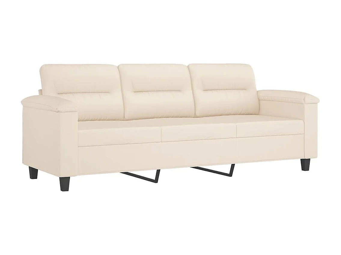 3-zitsbank met beige kussens 180 cm microvezelstof