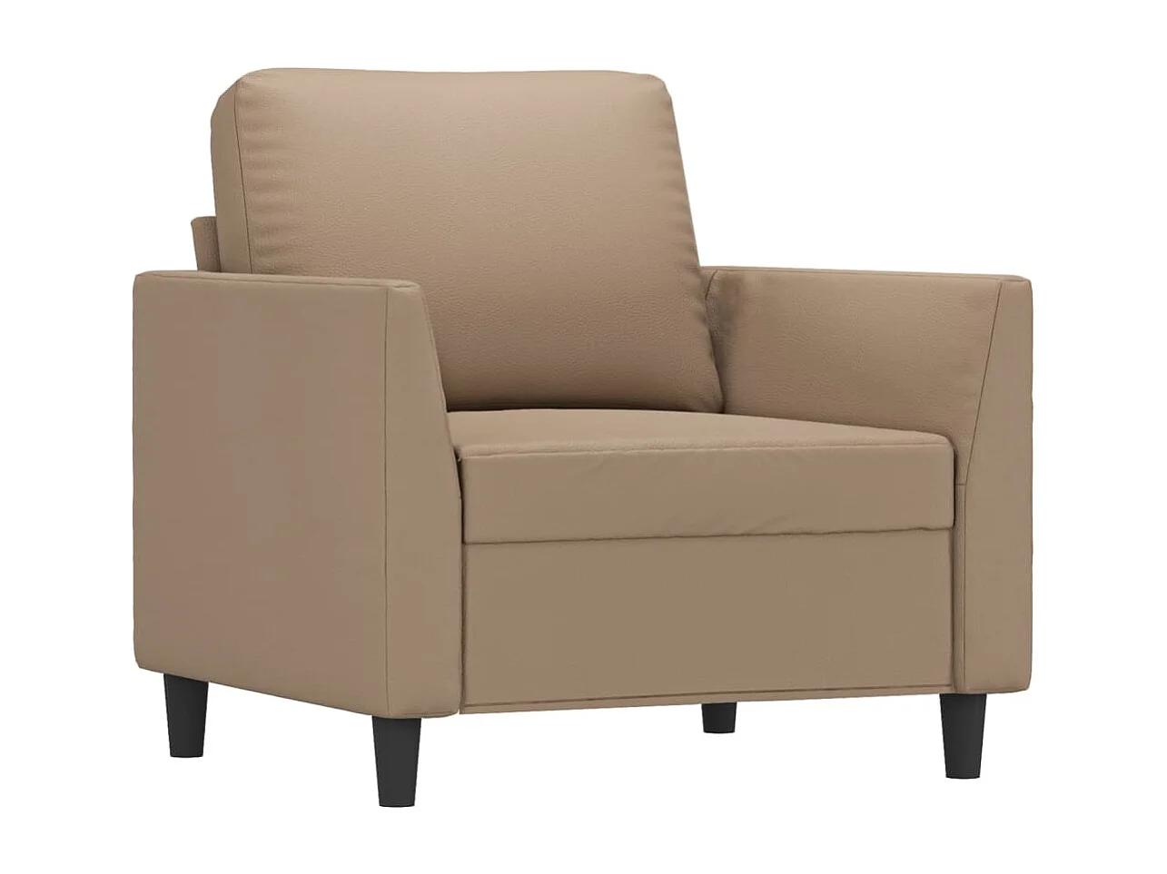 Set divano 4 pezzi con cuscini in similpelle cappuccino