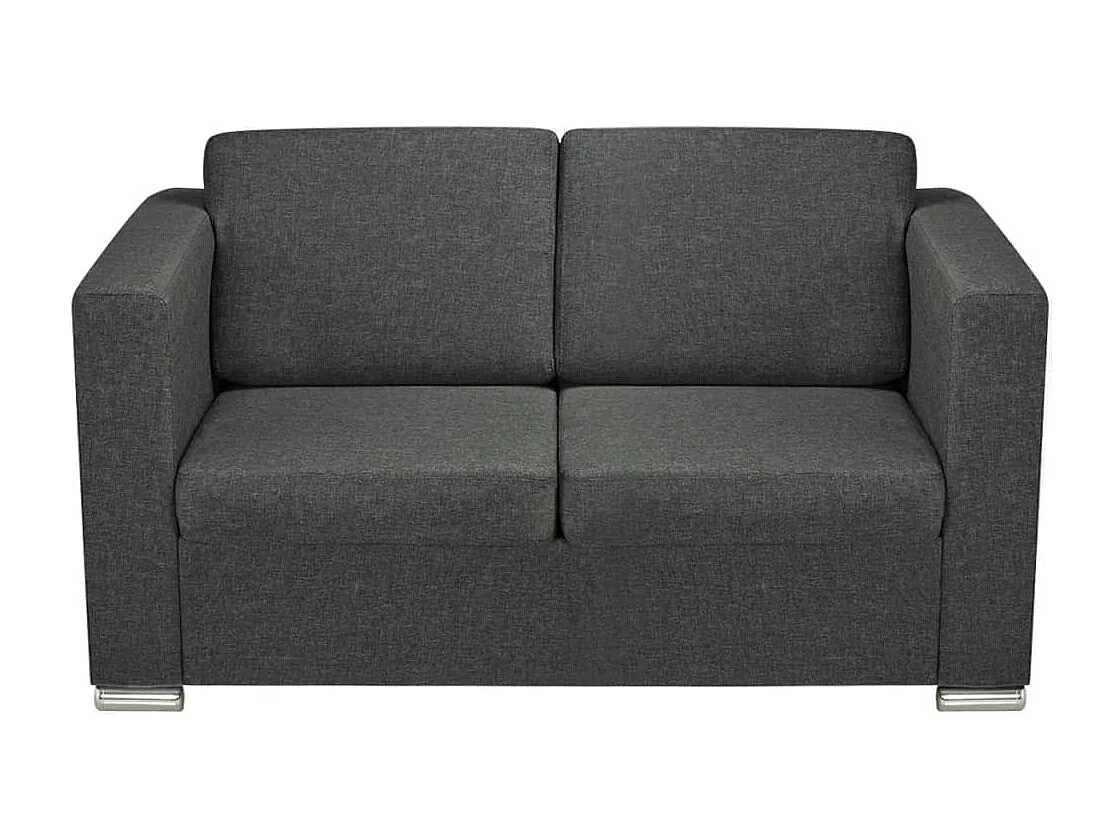Canapé à 2 places Tissu Gris foncé