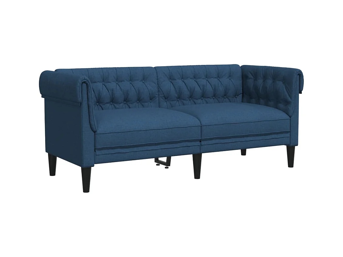 Set divano 2 pezzi tessuto blu