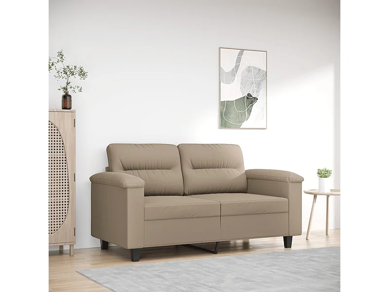 Divano 2 posti Taupe 120 cm Tessuto microfibra