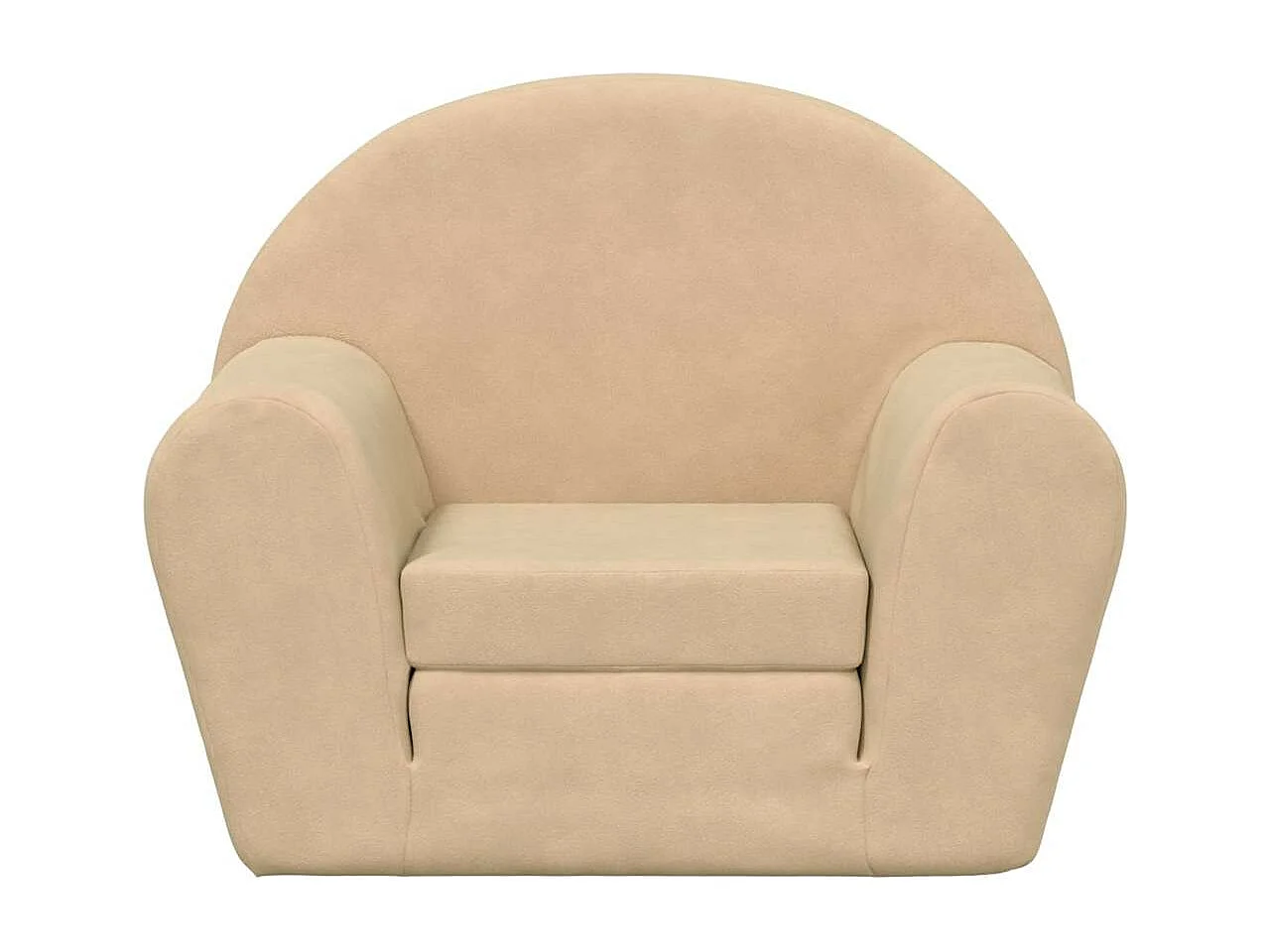 Sofá-cama infantil creme pelúcia macia