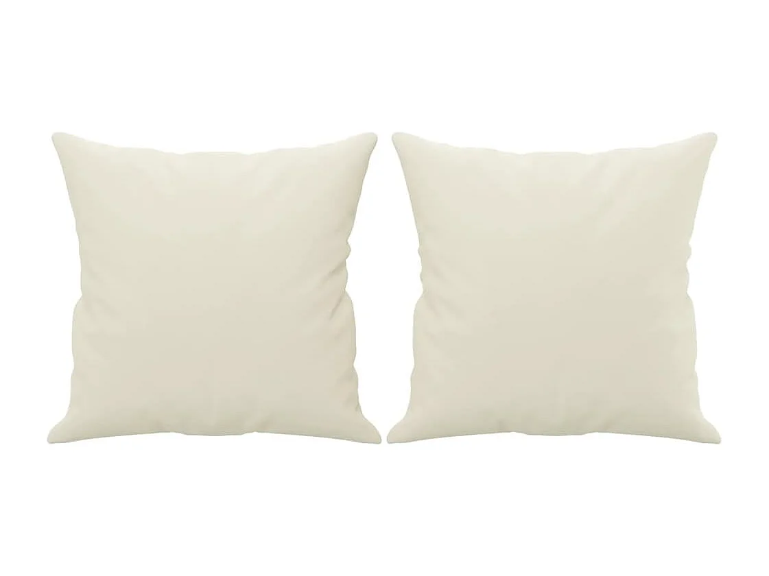 Sofá 2 lugares com almofadas decorativas creme 140 cm veludo