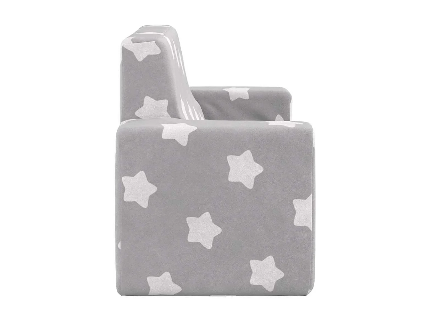 Divano per bambini a 2 posti grigio chiaro stelle morbido peluche