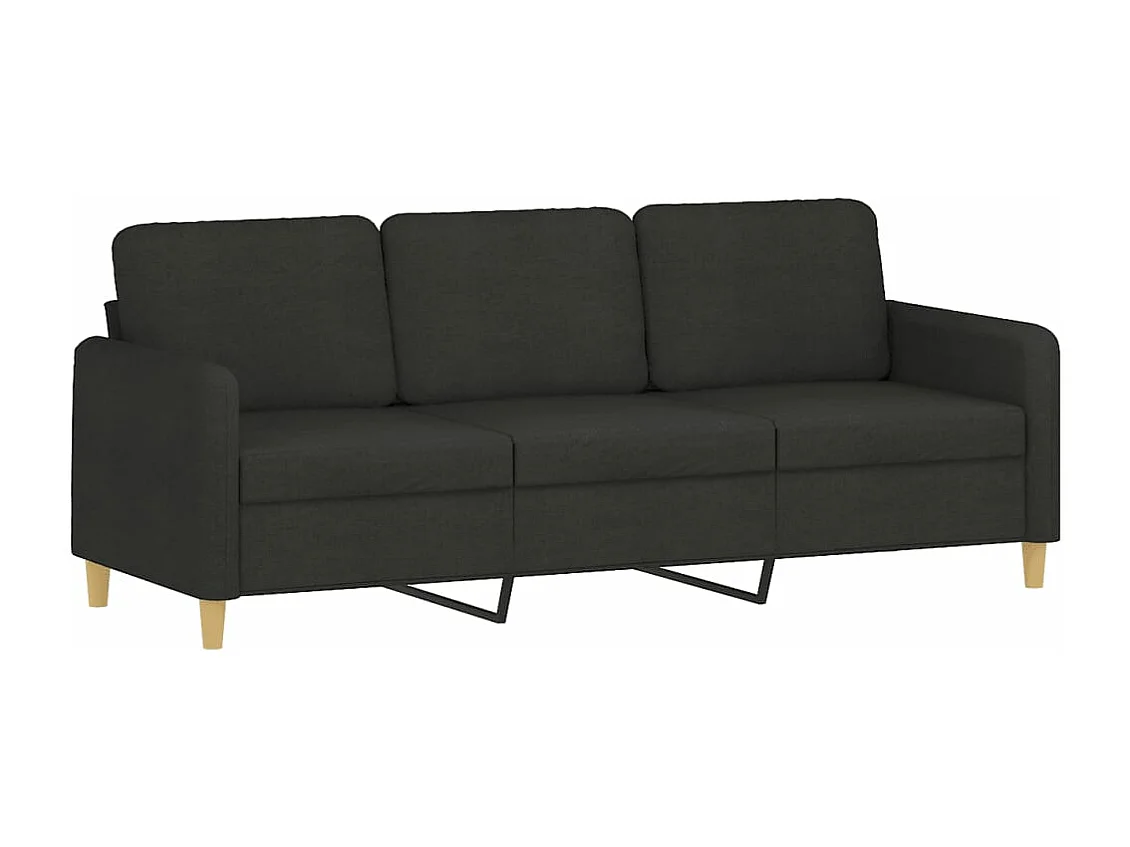 Ensemble de canapés 4 pcs avec coussins Noir Tissu