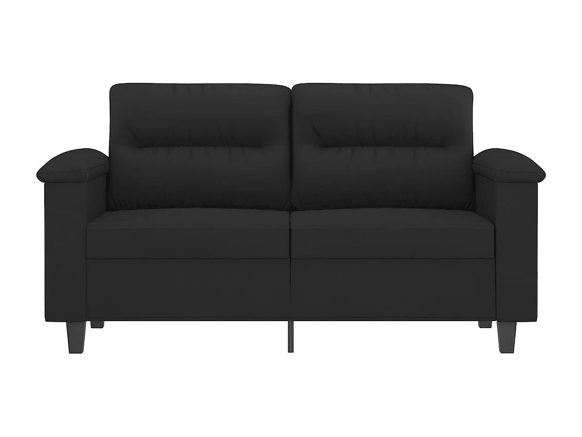 Canapé à 2 places Noir 120 cm Tissu microfibre
