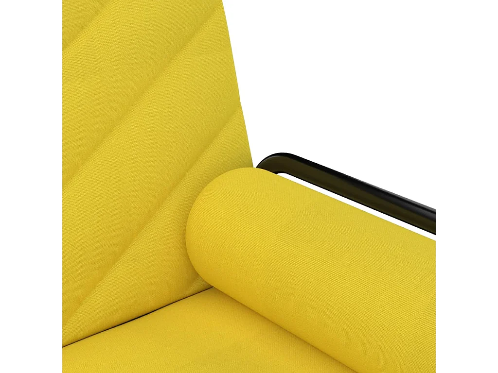 Divano letto con braccioli tessuto giallo chiaro
