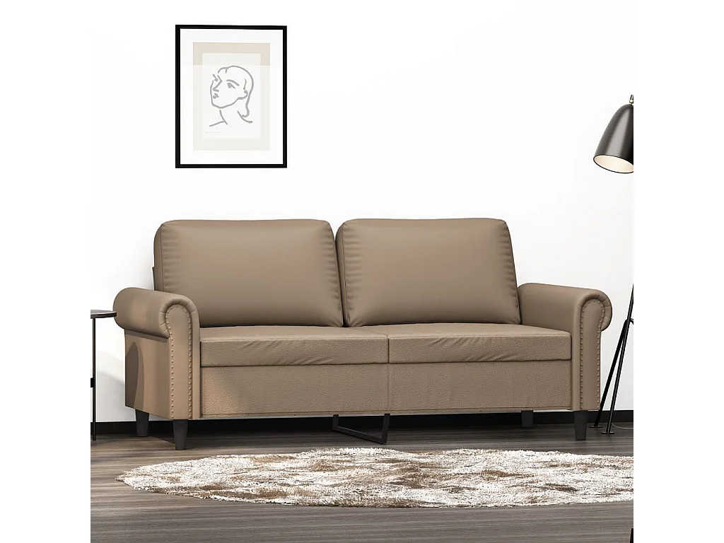 2-Sitzer-Sofa Cappuccino 140 cm Kunstleder