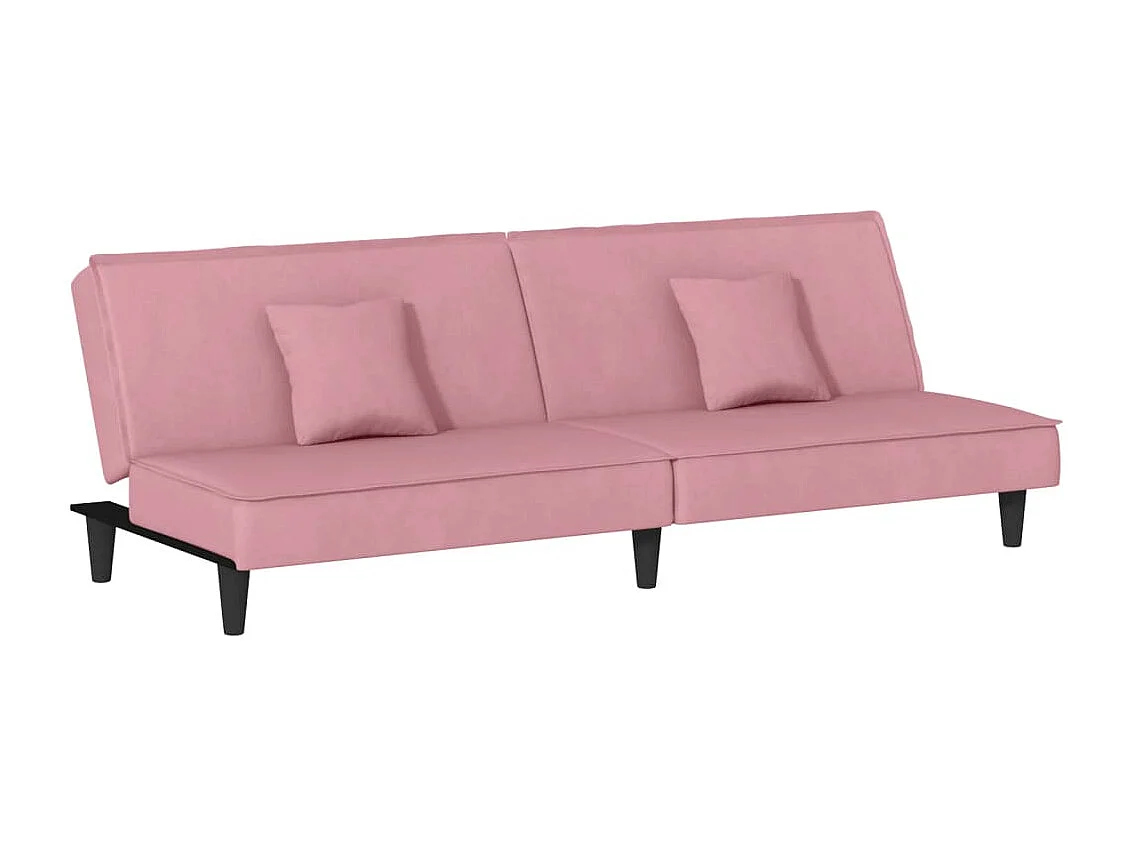 Sofá cama de veludo rosa