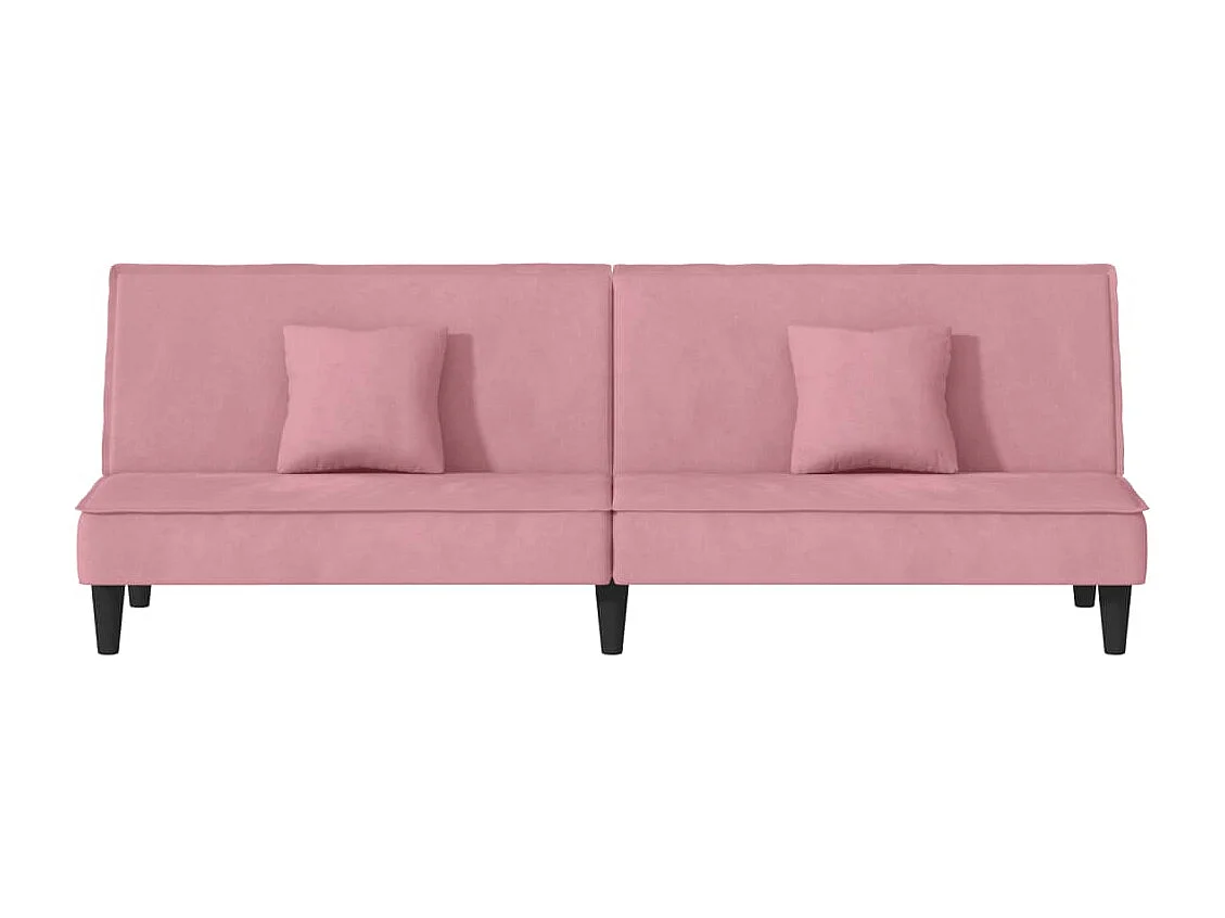 Sofá cama de veludo rosa