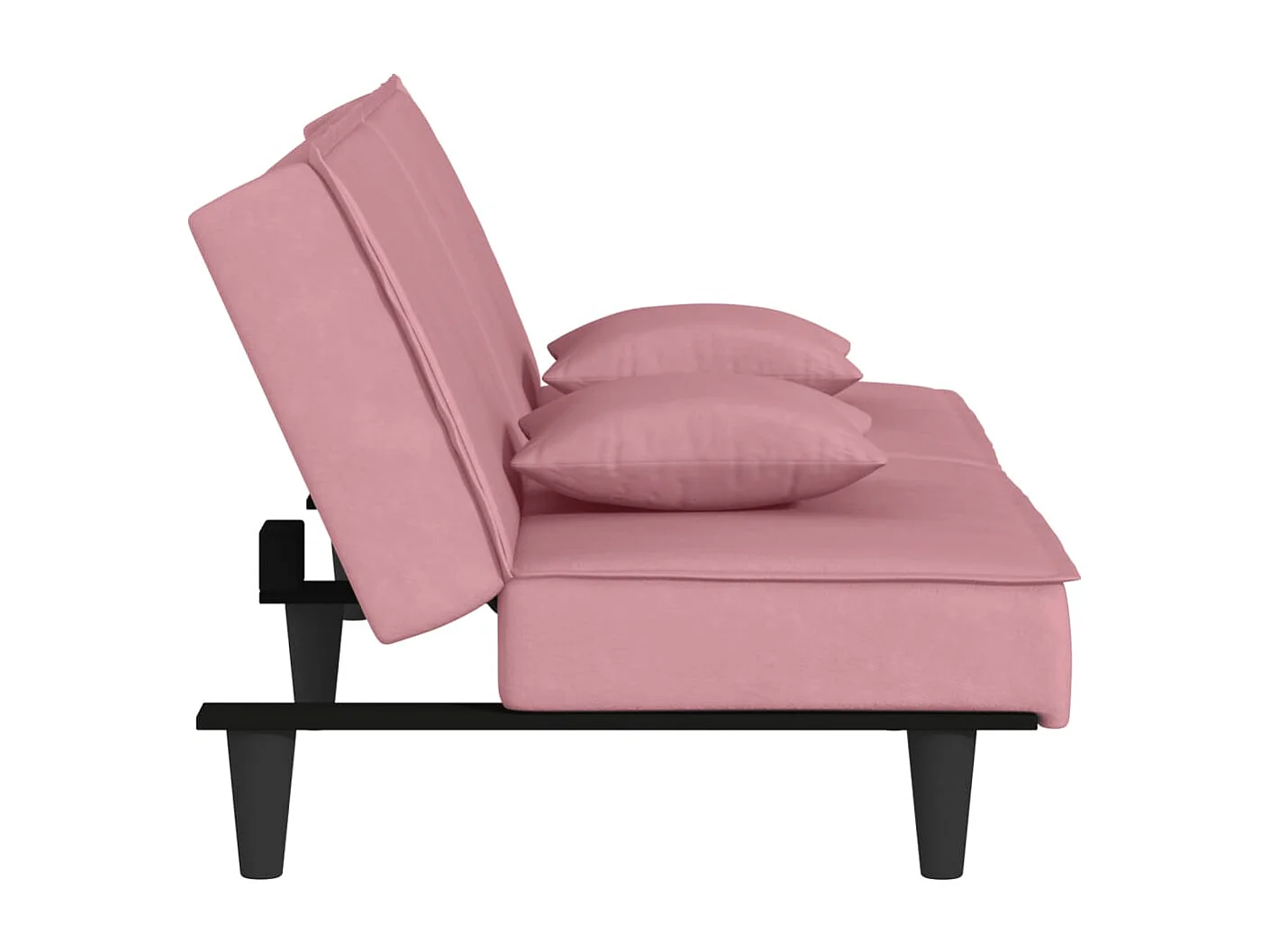 Sofá cama de veludo rosa