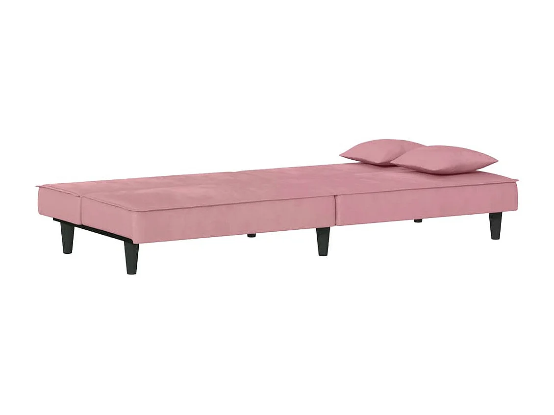 Sofá cama de veludo rosa