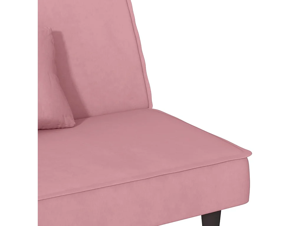 Sofá cama de veludo rosa