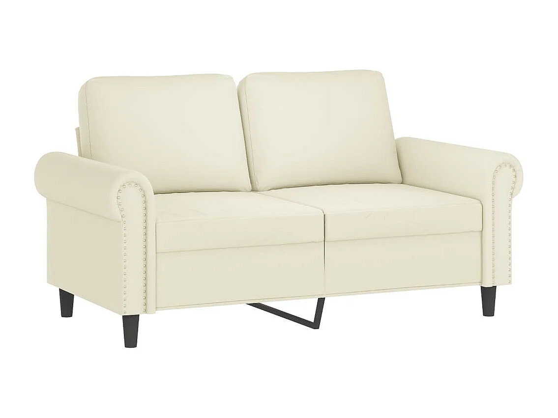 Set divano 3 pezzi con cuscini in velluto crema