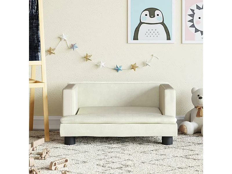 Canapé pour enfants crème 60x40x30 cm velours