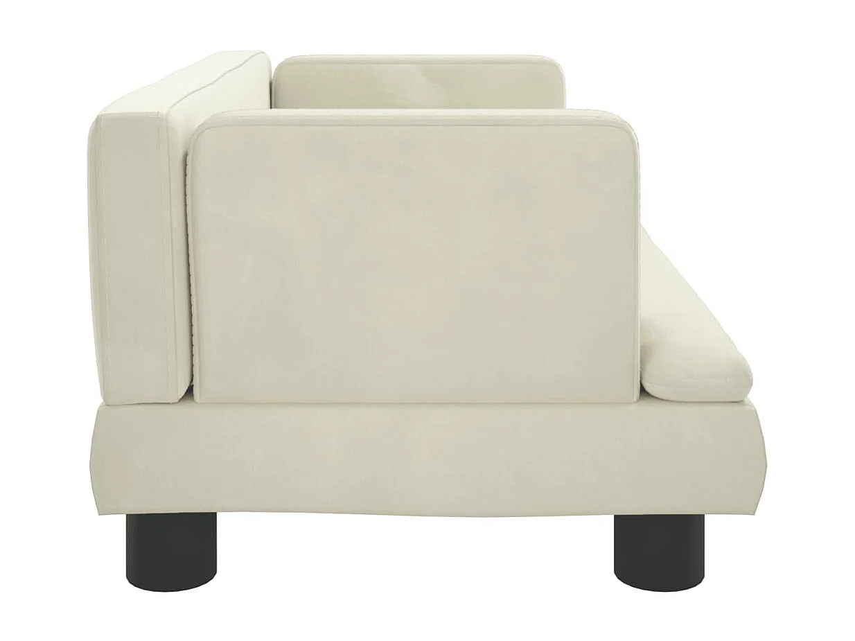 Divano per bambini crema 60x40x30 cm velluto