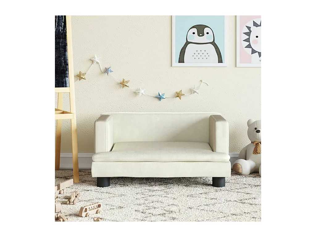 Canapé pour enfants crème 60x40x30 cm velours