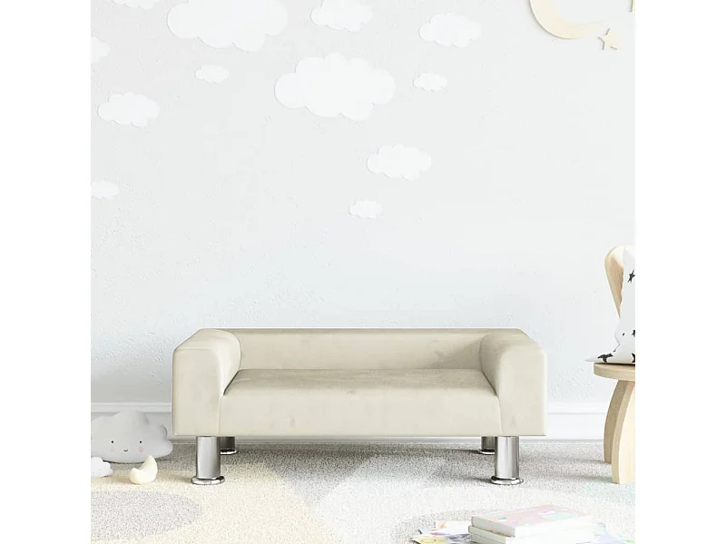 Canapé pour enfants crème 70x45x26,5 cm velours