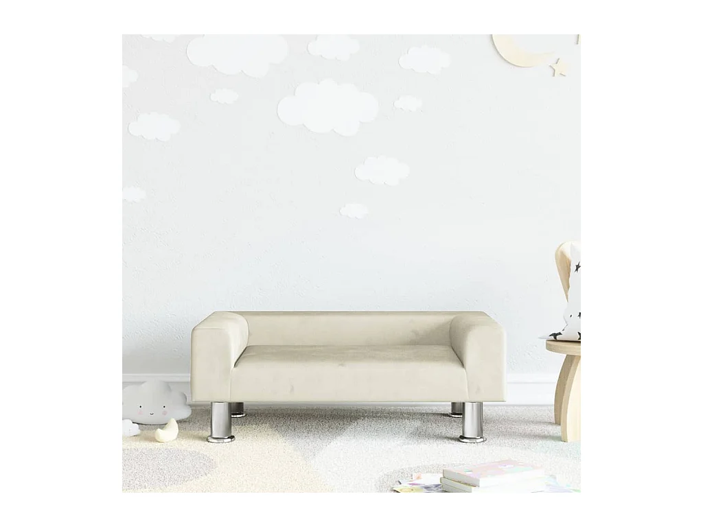 Sofá infantil terciopelo crema 70x45x26,5 cm