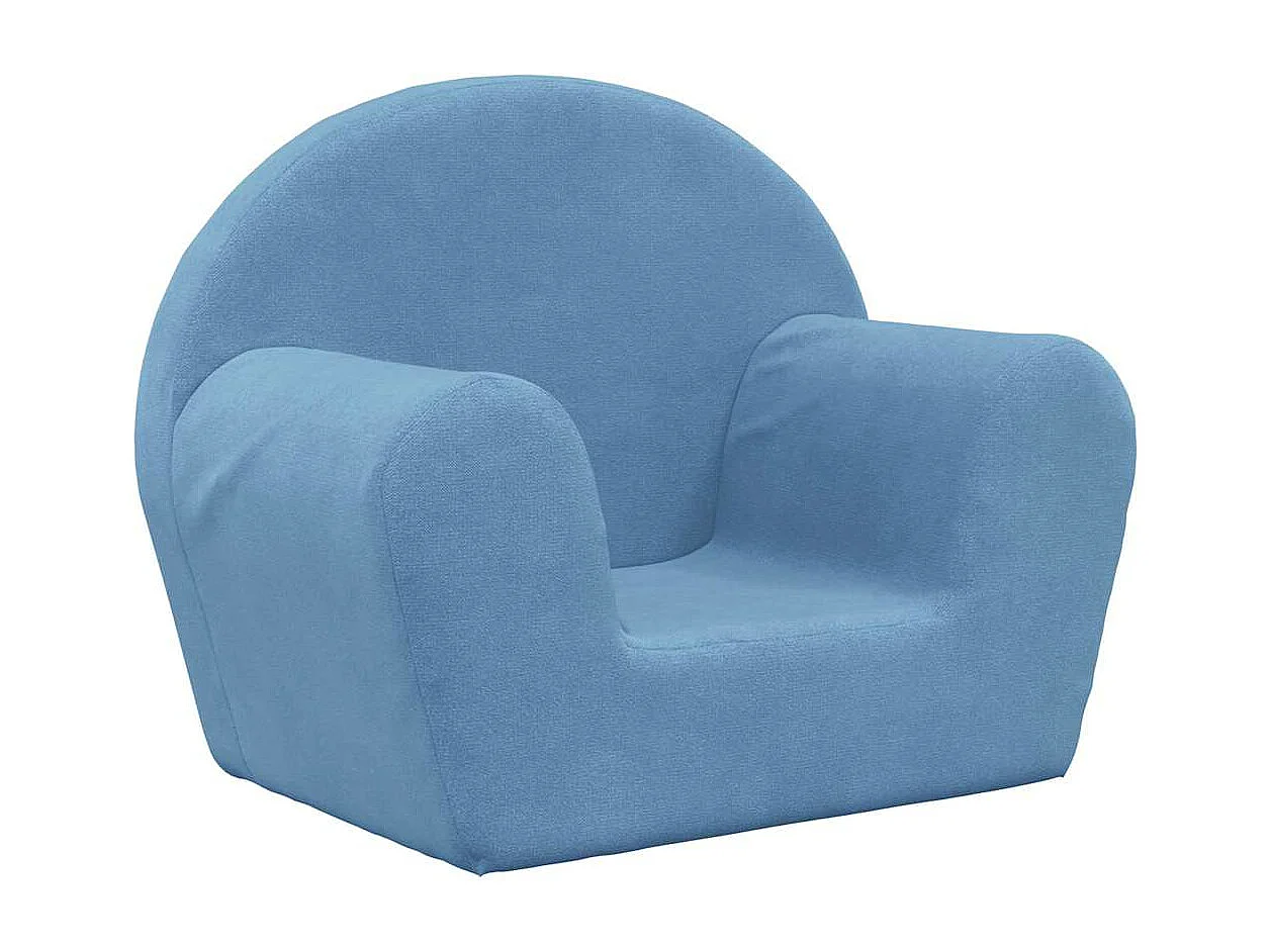Sofá infantil de pelúcia azul macio
