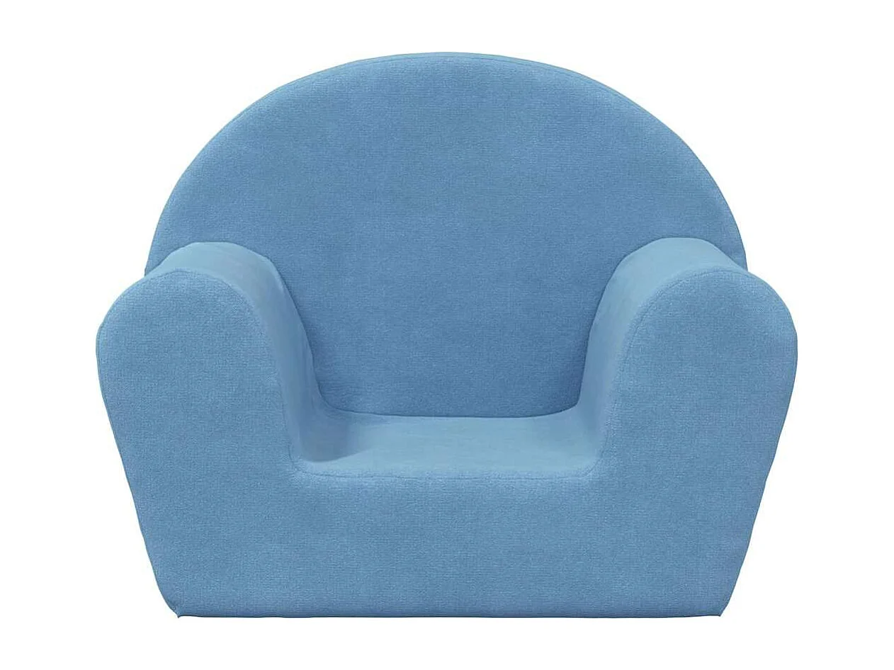 Sofá infantil de pelúcia azul macio