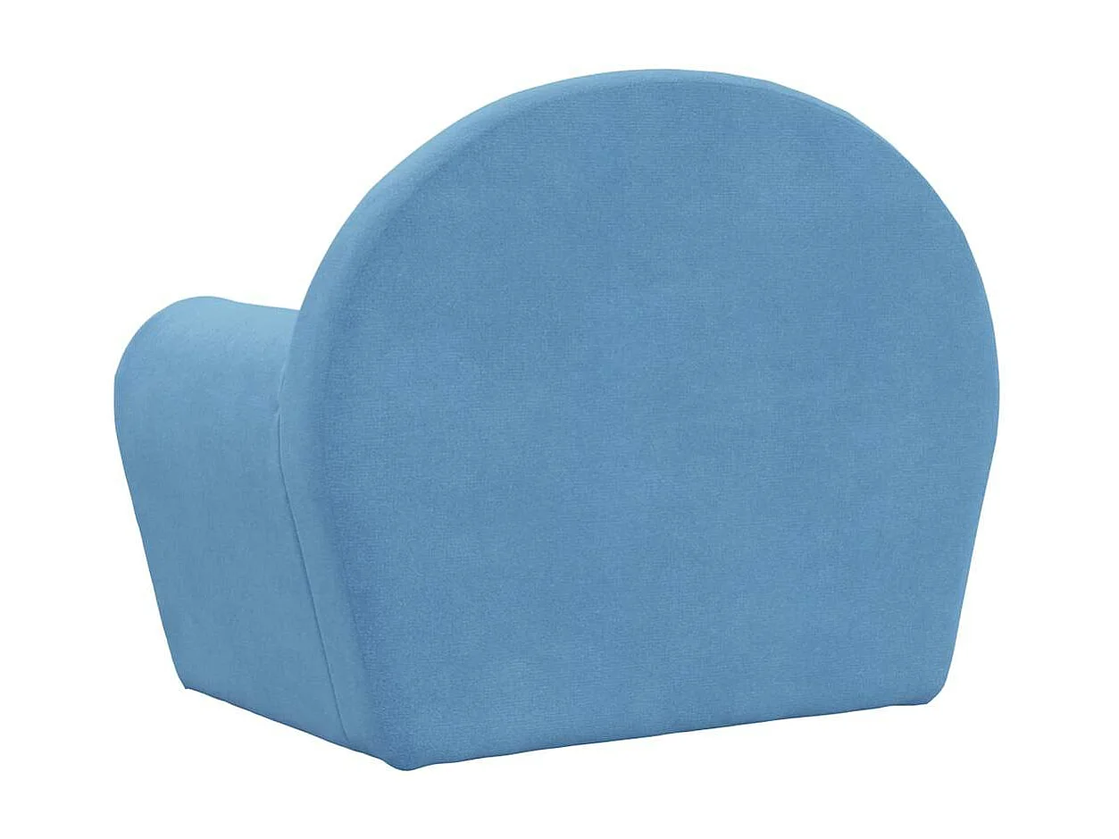Sofá infantil de pelúcia azul macio