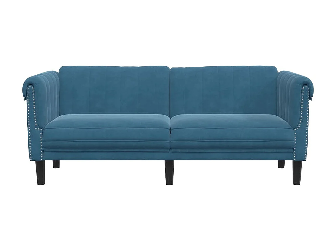 Blaues 2-Sitzer-Sofa aus Samt