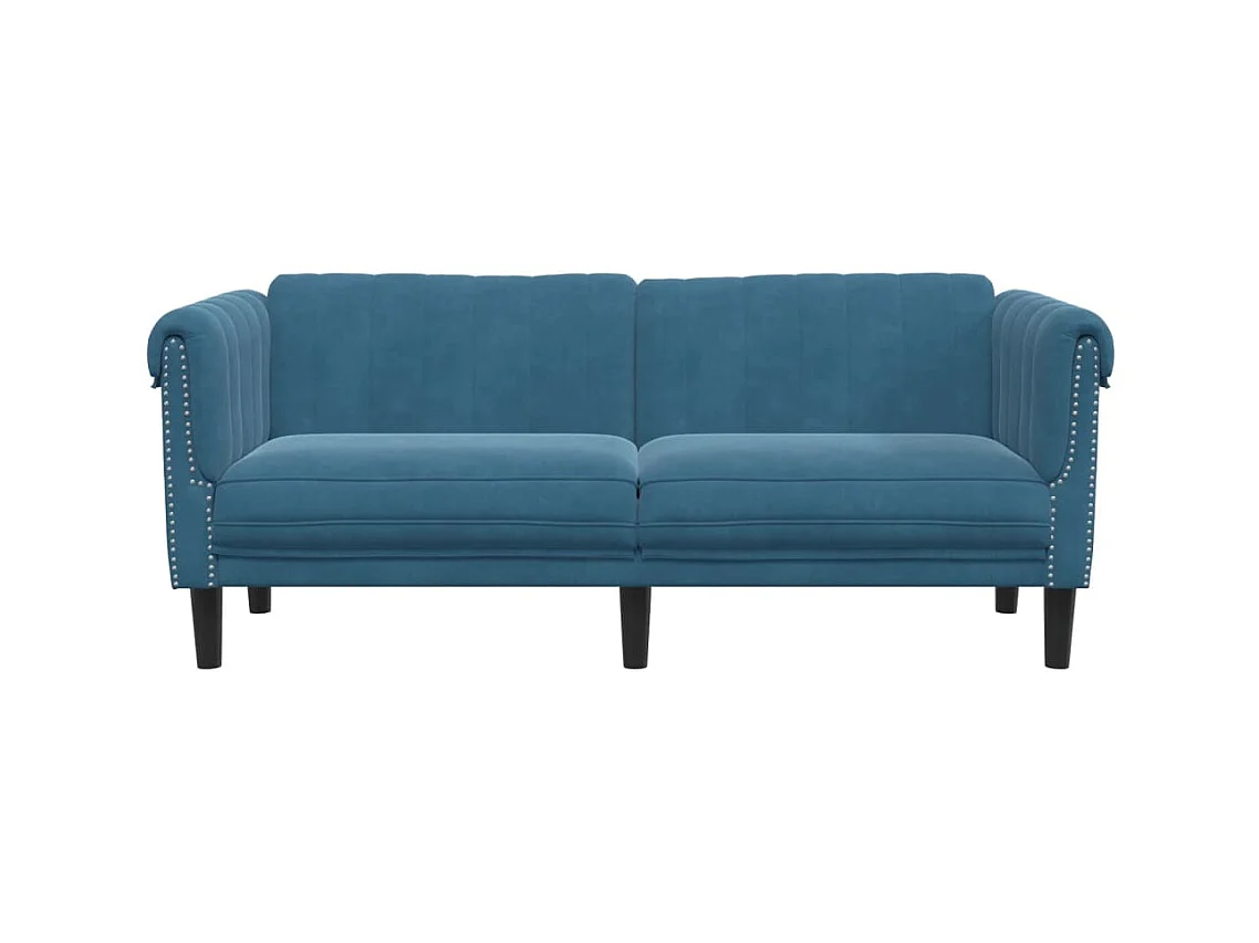 Canapé à 2 places bleu velours