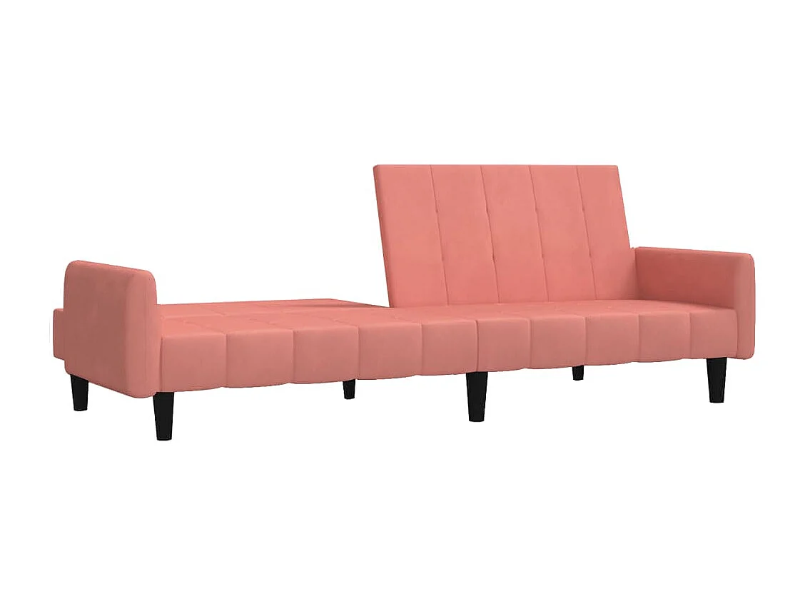 Sofá cama de 2 plazas en terciopelo rosa