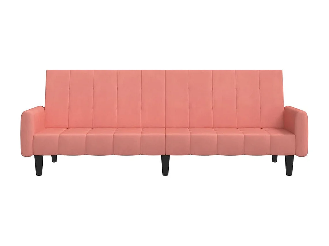 Sofá cama de 2 plazas en terciopelo rosa