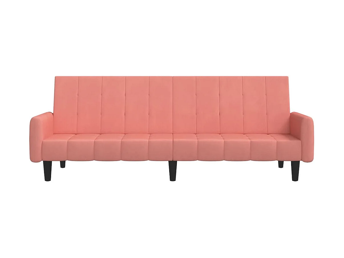 Sofá cama de 2 plazas en terciopelo rosa