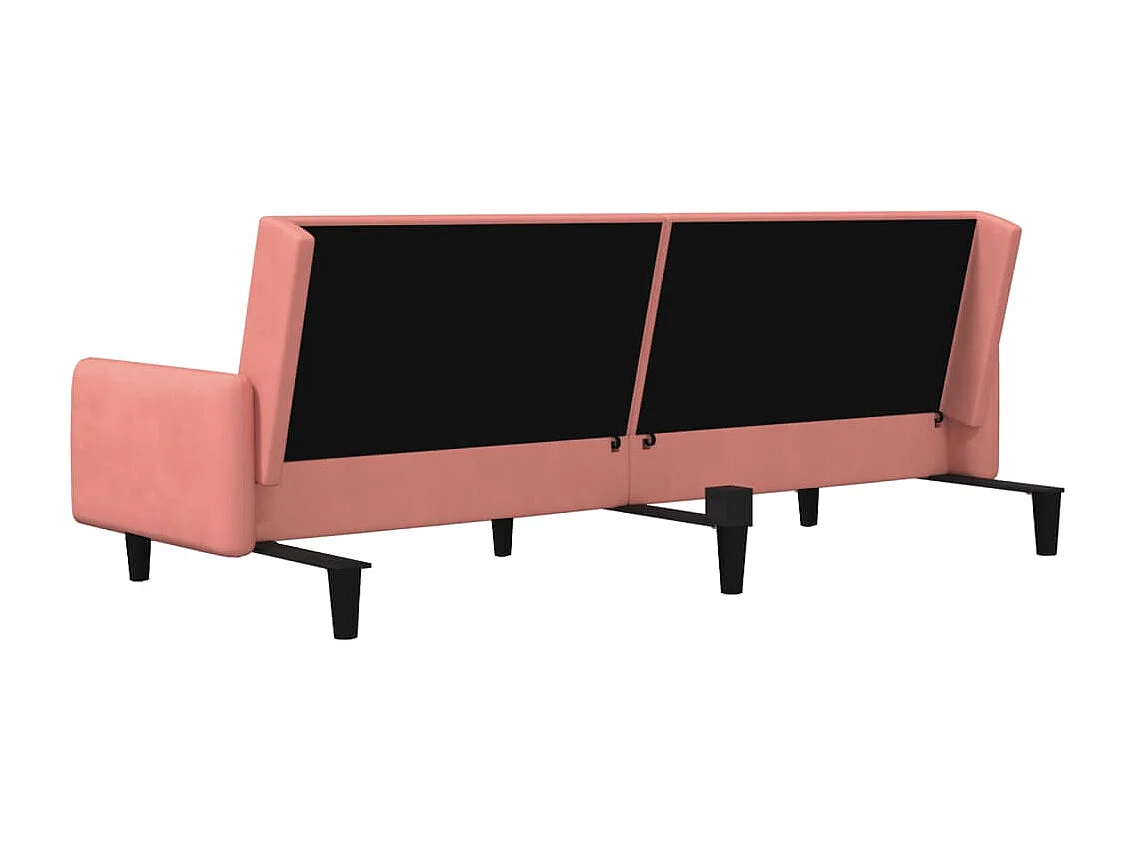 Sofá cama de 2 plazas en terciopelo rosa