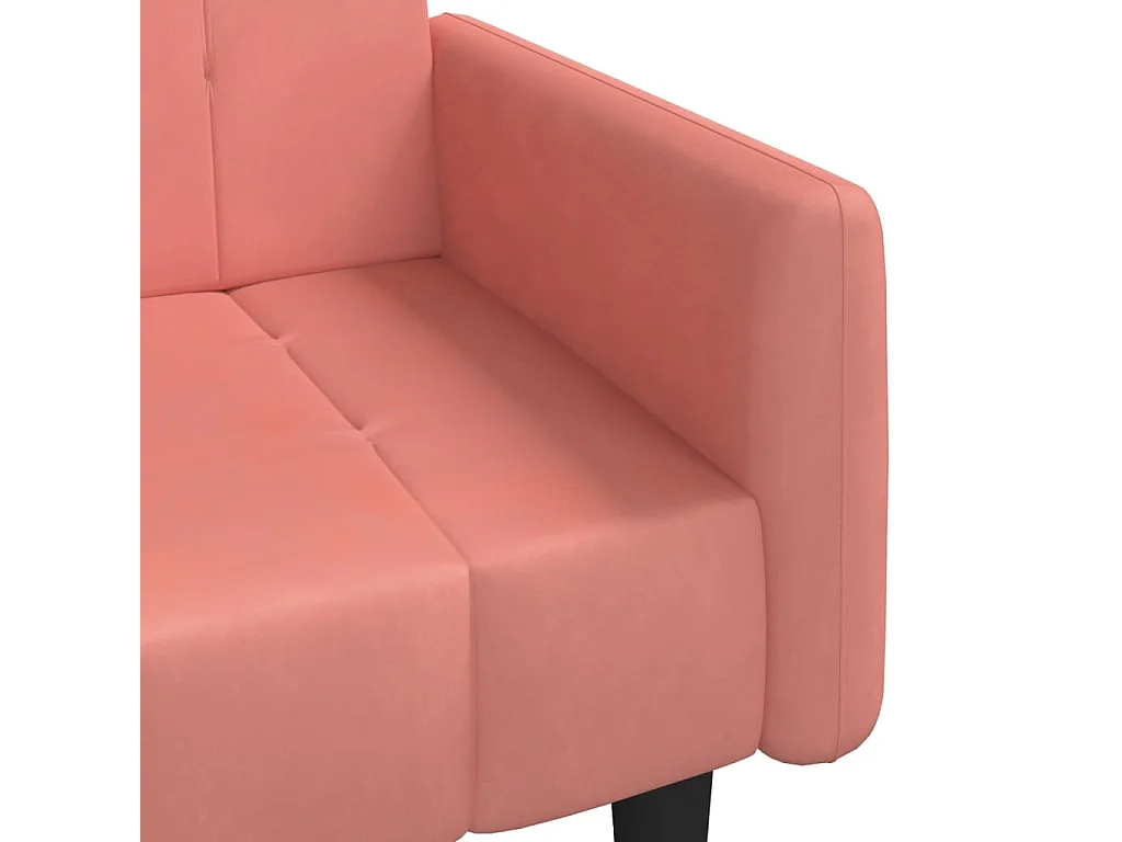 Sofá cama de 2 plazas en terciopelo rosa
