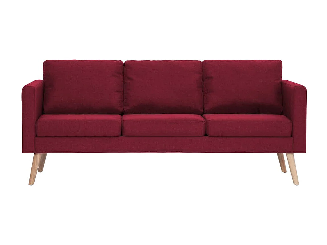 Conjunto de sofá 2 peças tecido vermelho bordô