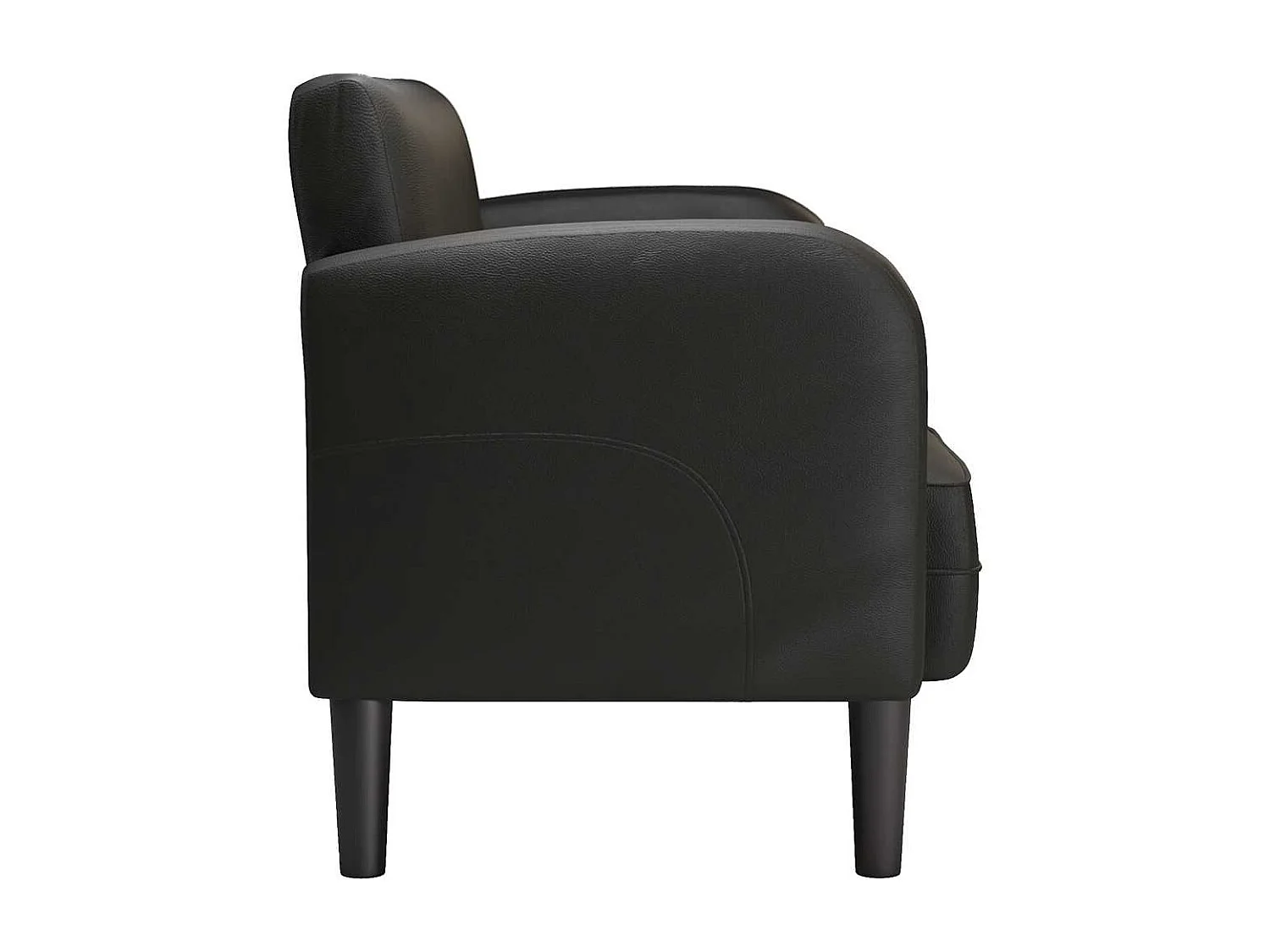 Divano a due posti in similpelle nero da 110 cm