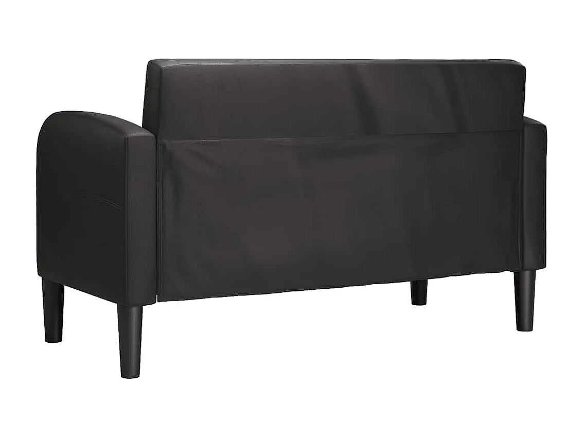 Divano a due posti in similpelle nero da 110 cm